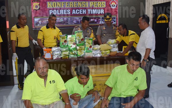 Polisi Aceh Timur Amankan 28 Kg Sabu Dalam Tong Ikan