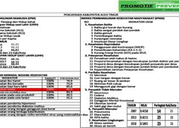IPKM Aceh Timur Peringkat Terendah di Provinsi Aceh 2018