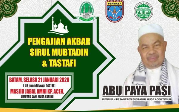 Abu Paya Pasi Pimpin Pengajian di Sejumlah Masjid Kota Batam
