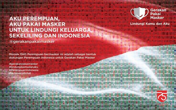1.945 Perempuan Indonesia Bermasker Dukung Gerakan Pakai Masker