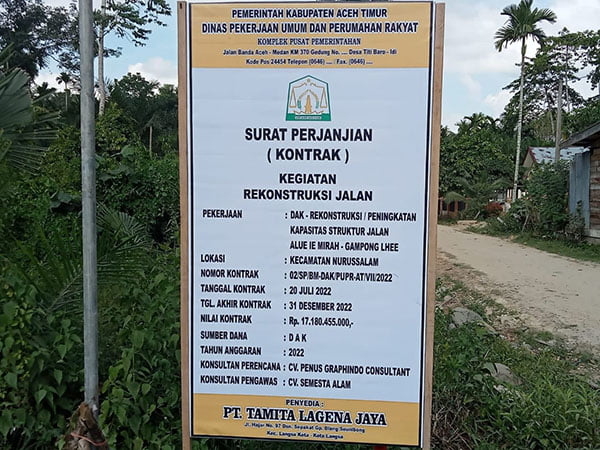 Warga Nurussalam Protes Rekontruksi Jalan DAK 2022