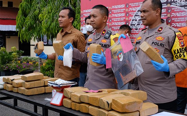 Polisi Aceh Utara Berhasil Tangkap Penyelundup Ganja Berjumlah 42 Kg Tujuan Bali