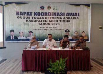Sekda Aceh Timur Buka Rakor Gugus Tugas Reforma Agraria