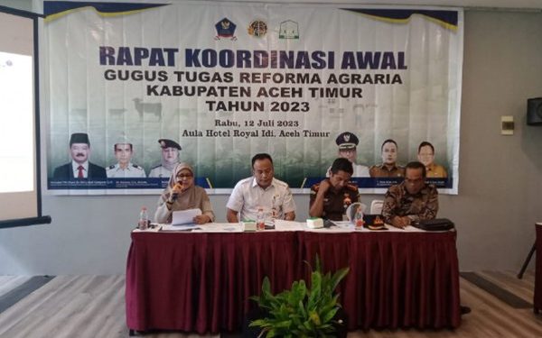 Sekda Aceh Timur Buka Rakor Gugus Tugas Reforma Agraria