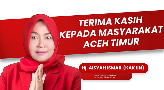 Hj Aisyah Ismail (KAK IIN) Caleg Perempuan PA di Aceh Timur Lolos ke DPRA