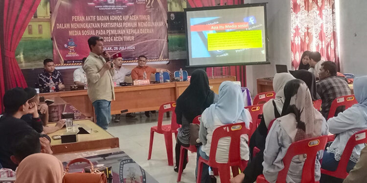 KIP Aceh Timur Gelar Bimtek Jurnalistik dan Medsos ke Adhoc Pilkada