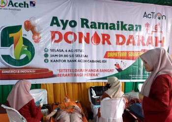 Kemarin Giat Donor Darah UTDRS ZM Hanya di HUT Bank Aceh Ke-51