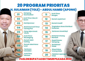 Ini 20 Program Paslon Bupati Aceh Timur H Sulaiman Tole-Abdul Hamid
