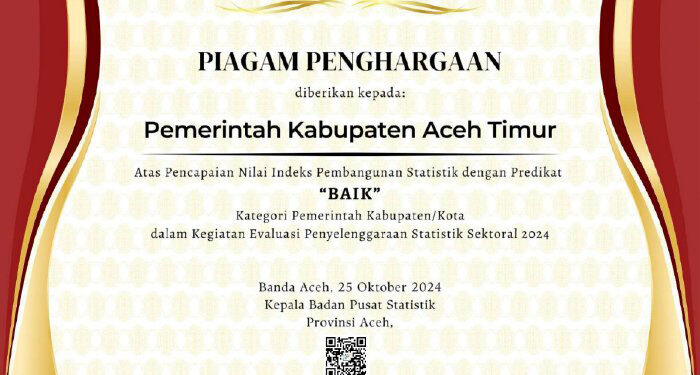 Aceh Timur Toreh Predikat Baik Penyelenggaraan Statistik Sektoral