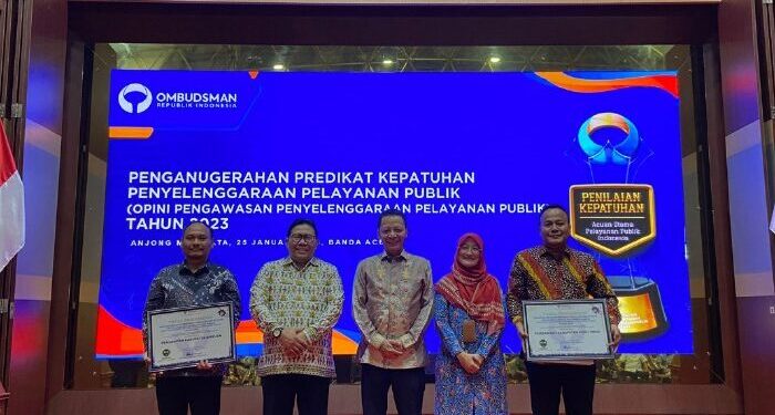 Pemerintah Aceh Timur Terima Penghargaan Zona Hijau dari Ombusdmen RI