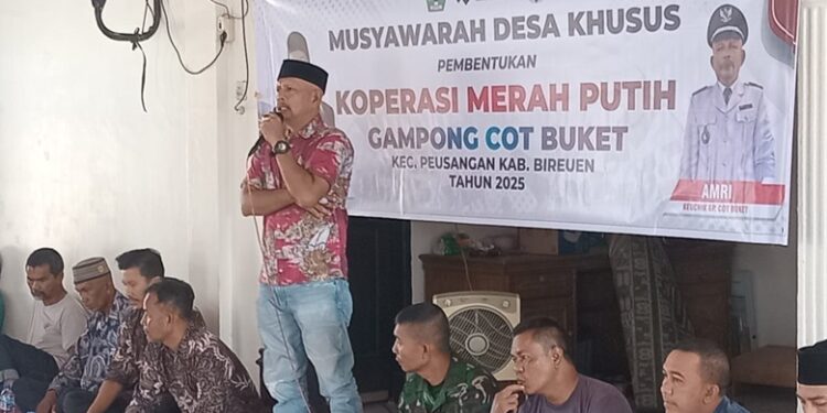 Gampong Cot Buket Gelar Sosialisasi dan Pembentukan Kopdes Merah Putih