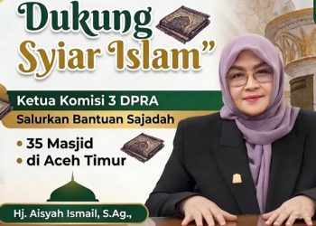 Anggota DPR Aceh Hj Aisyah Salurkan Sajadah Untuk Puluhan Masjid 